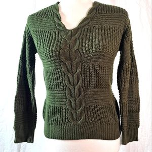No Boundaries knitted top-sweater, Olive Green, Size XS
